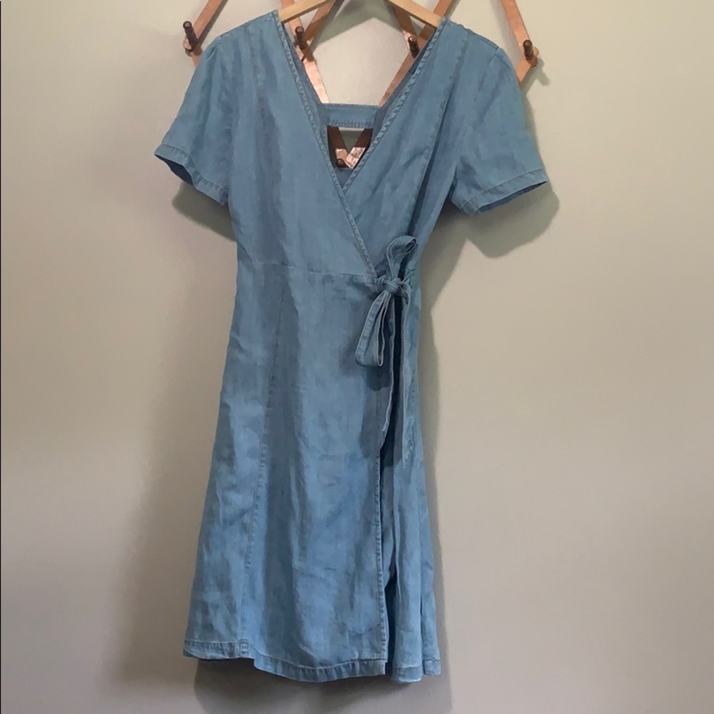 Francesca’s jean wrap dress